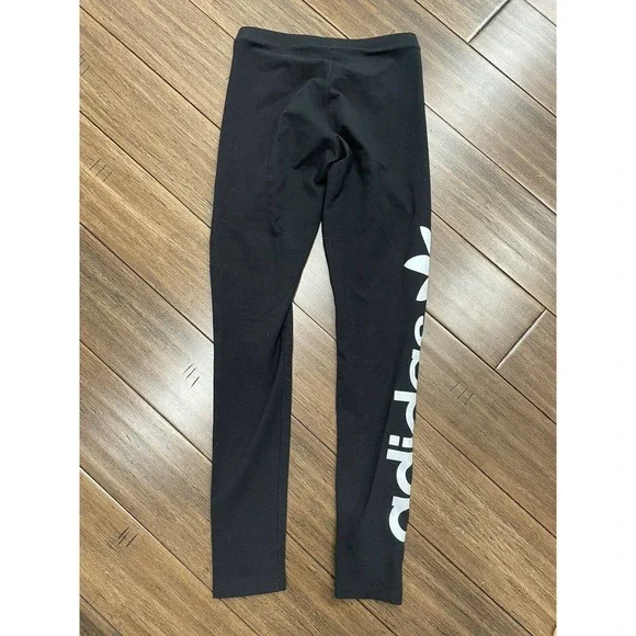 Adidas Trefoil Linear Logo Black Leggings - Picture 4 of 7